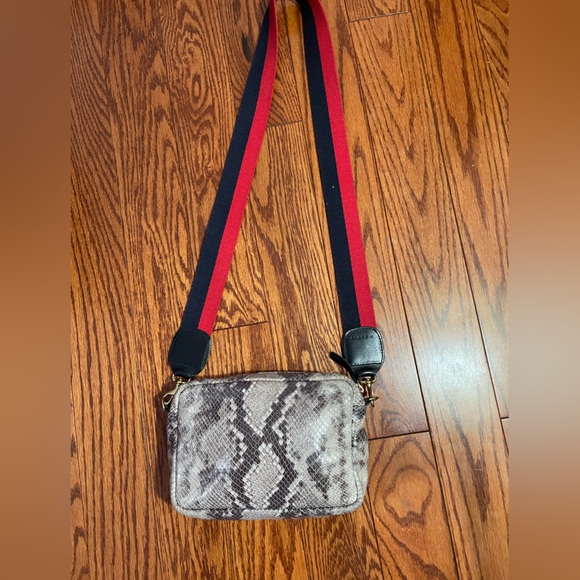 Clare V Handbags - Clare V midi sac grey snakeskin print leather crossbody bag